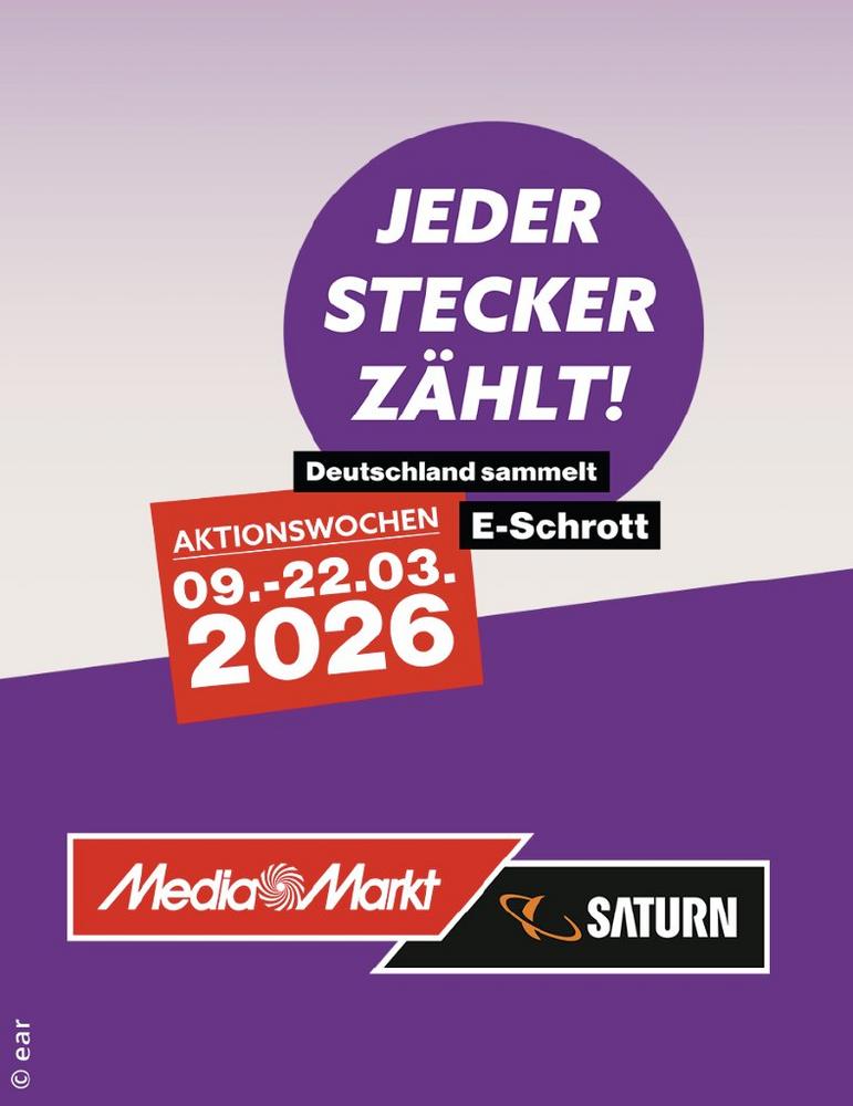 MediaMarktSaturn ist wieder bei den Aktionswochen „Jeder Stecker zählt! Deutschland sammelt E-Schrott“ mit dabei