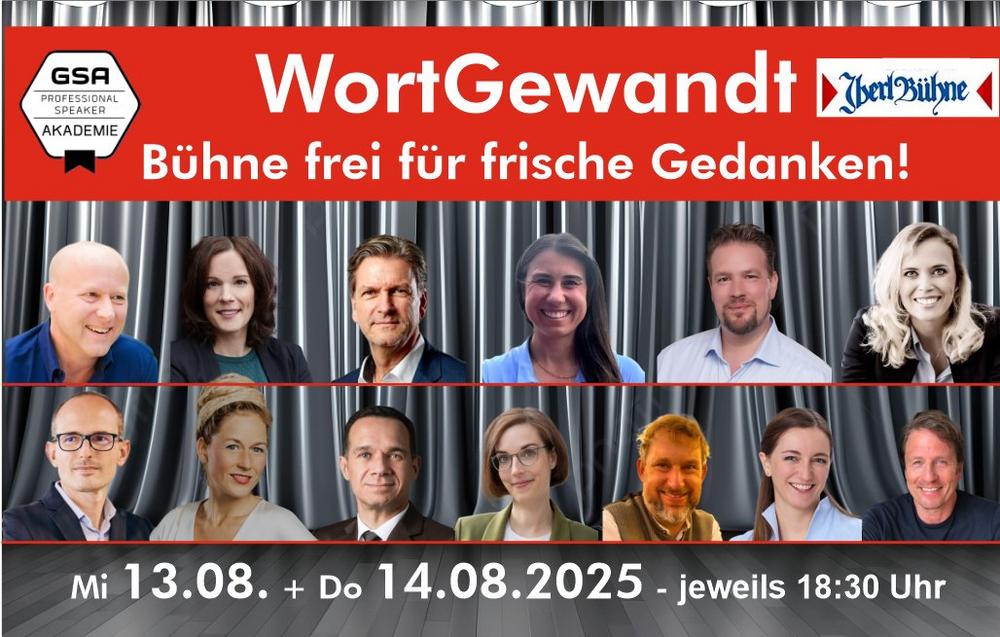 WortGewandt am 13. + 14. August in München – Bühne frei für die Zukunft der Redekunst