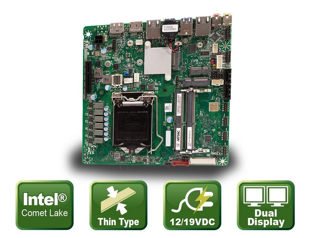 Flat Mini ITX motherboard for Comet Lake processors