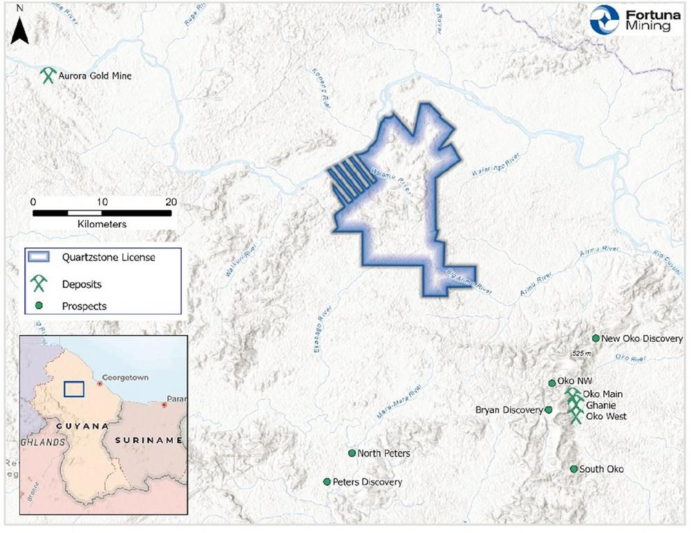 Fortuna Establishes Presence in the Guyana Shield Through Quartzstone Earn-In Agreement
