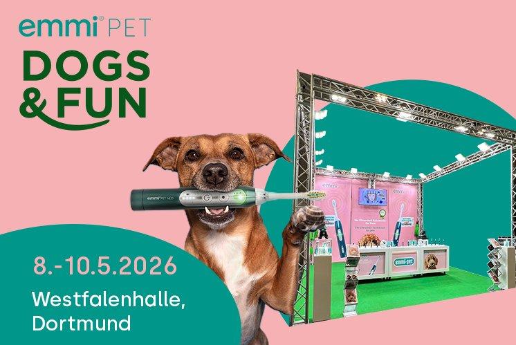 emmi-PET auf der Dogs & Fun 2026: Deutschland-Premiere der Ultraschall-Zahnbürste NEO und Launch einer neuen Premium-Hundebetten-Linie