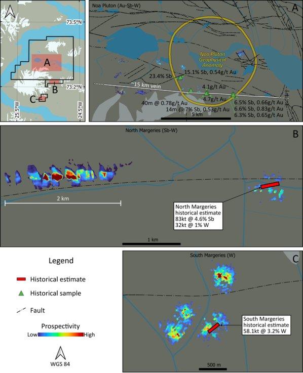 Neue vorrangige Wolfram- und Antimonziele auf Eleonore North identifiziert