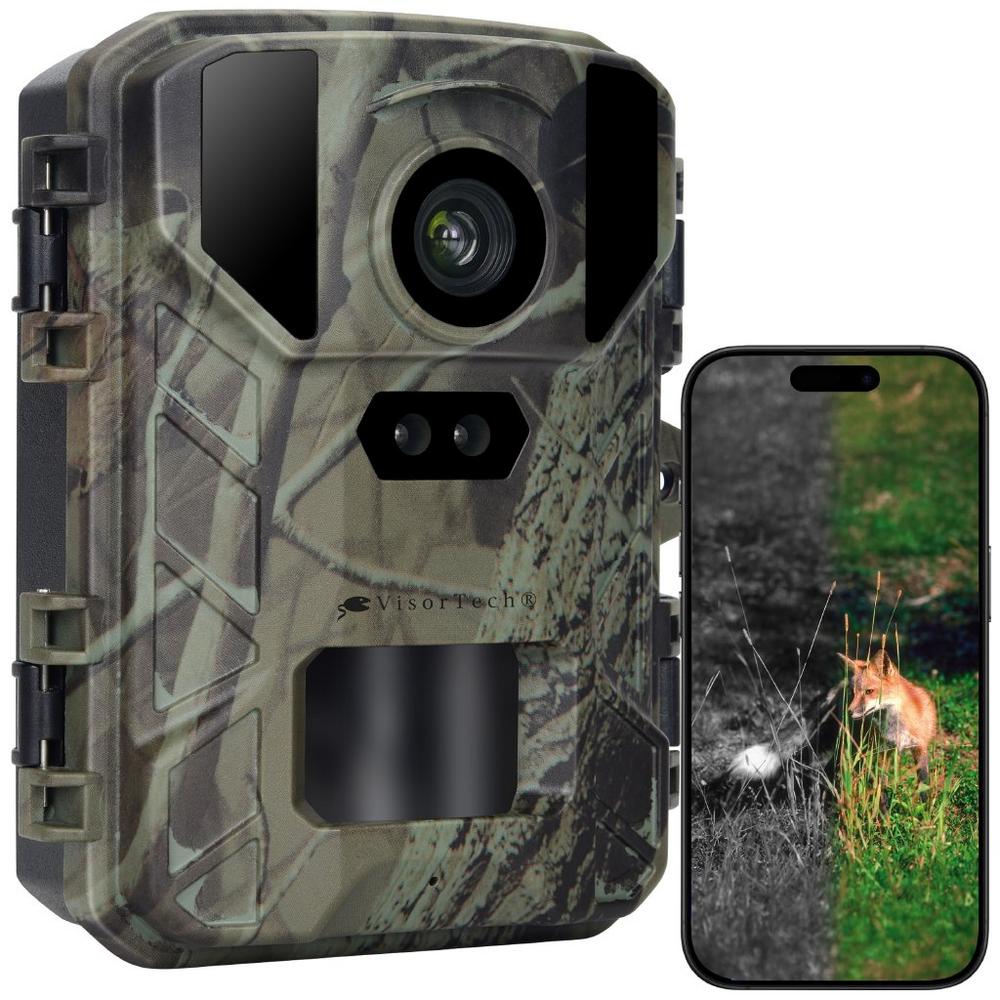 VisorTech WLAN-Wildkamera WK-665.app mit 50 MP, interpolierter 4K-Auflösung & No-Glow-IRs