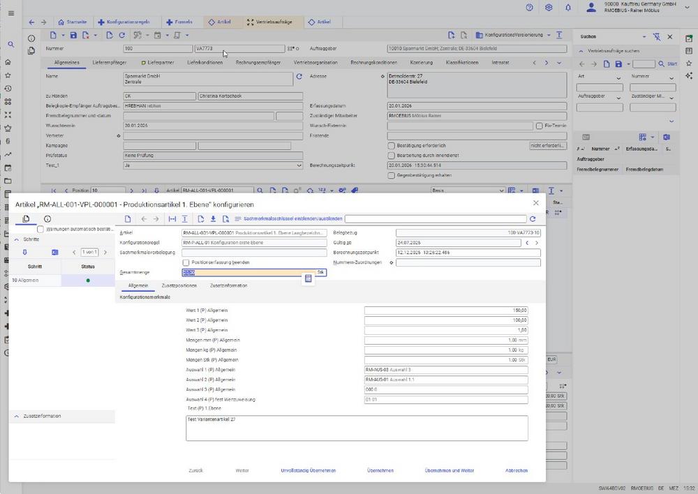Versionierte Produktkonfigurationen ab VlexPlus Release 6.5 für die Variantenfertigung