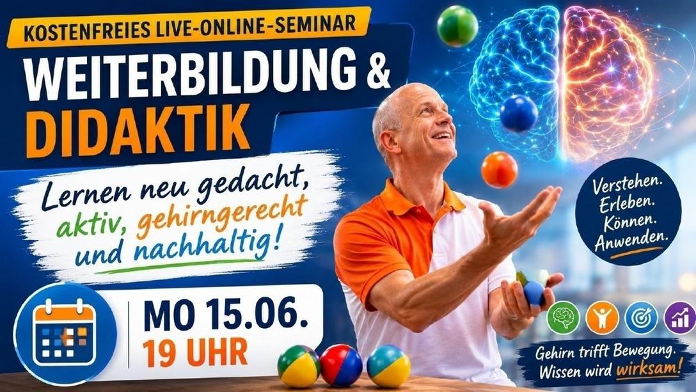 Lernen, das hängen bleibt: Kostenloser Live-Workshop am Montag, 15.6. um 19 Uhr zeigt, warum Jonglieren Weiterbildung wirksamer macht