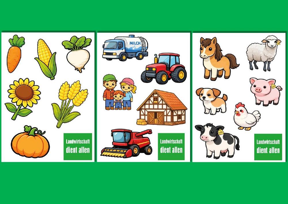 Kleben und kleben lassen: Die „Sticker“ zur Landwirtschaft