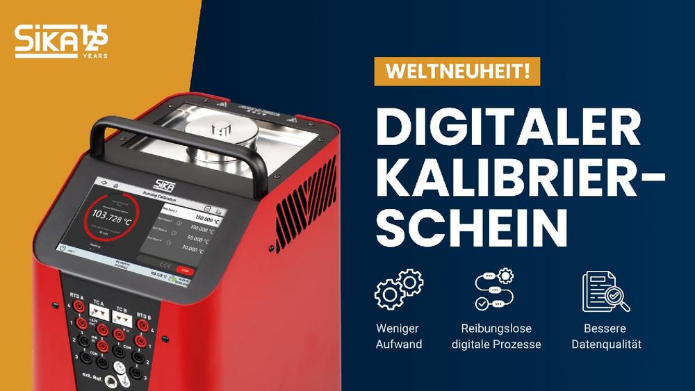 SIKA macht Kalibrierdaten digital nutzbar: Digitaler Kalibrierschein für TP Premium Temperaturkalibratoren verfügbar