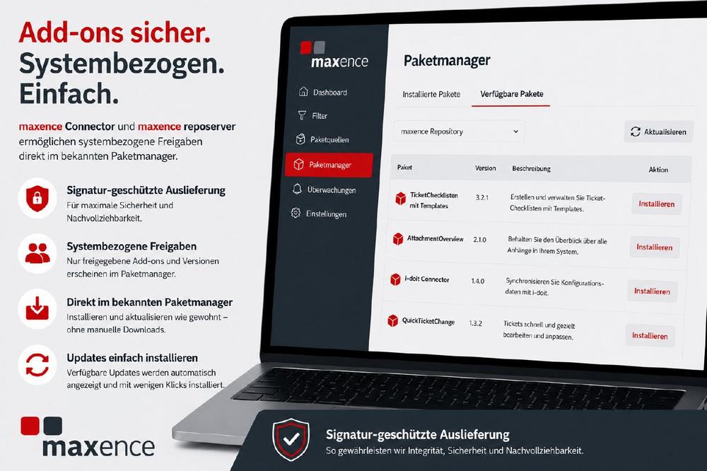 maxence führt geschütztes Repository-Verfahren für Add-ons in Znuny, OTRS und OTOBO ein
