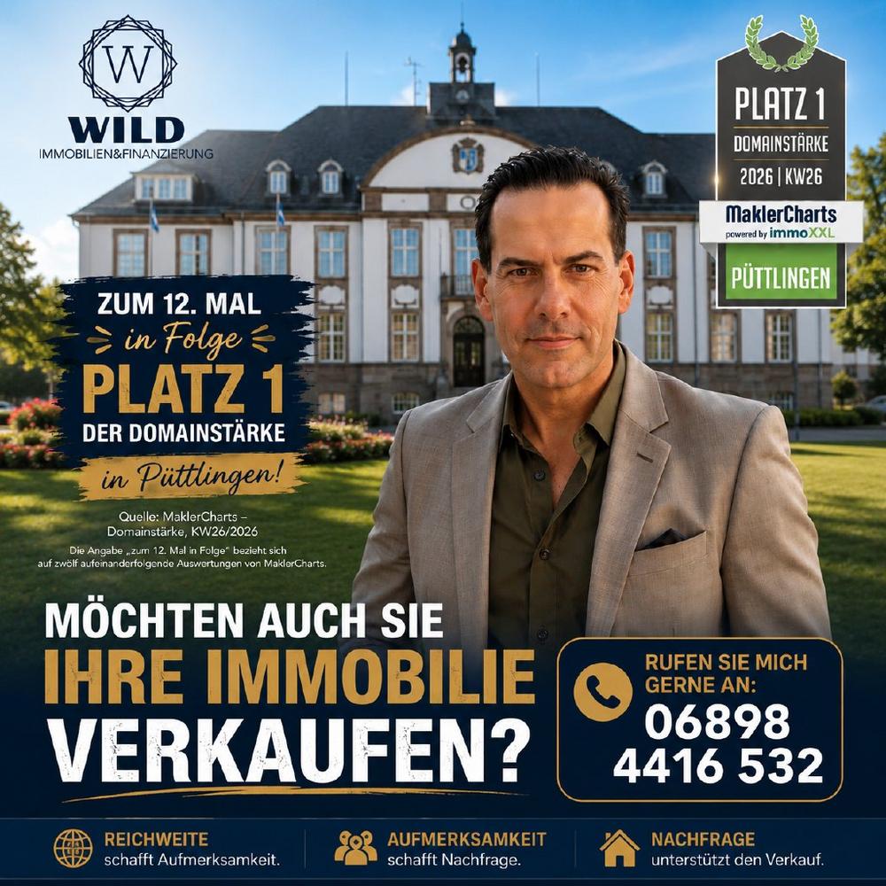 Immobilienmakler Püttlingen: Wild Immobilien&Finanzierung zum 12. Mal in Folge Platz 1 der Domainstärke!