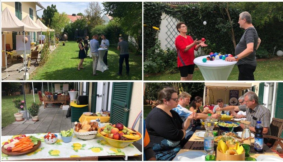 Bälle in die Luft, Stress über Bord: Neues Team-Event verbindet Jonglieren und Genießen im Münchner Garten