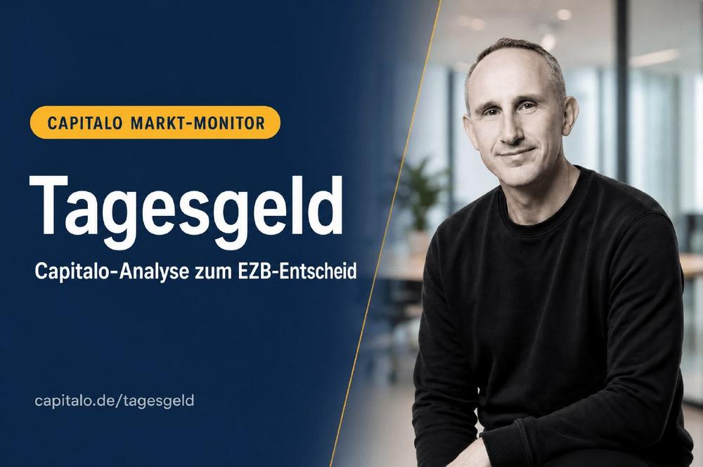 Tagesgeld-Zinsen nach dem EZB-Entscheid: Drei Anbieter halten 4,00 Prozent — Capitalo-Analyse zeigt wachsende Lücke zum Standardzins