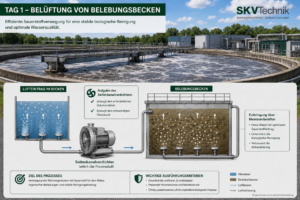 Leistungsstarke Seitenkanalverdichter für die Wasser- und Abwasseraufbereitung