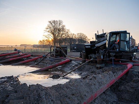 Grabenloser Trassenbau im HDD-Verfahren auf der A-Nord