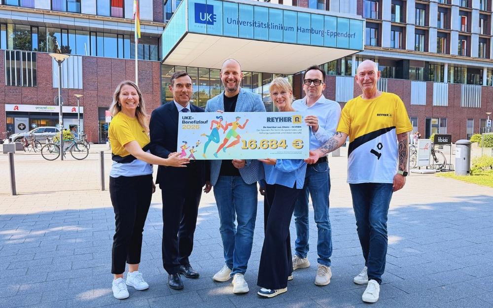 Mit Teamgeist und sportlichem Engagement für den guten Zweck: REYHER spendet beim 11. UKE-Benefizlauf Rekordsumme zugunsten des Kinderschutzes