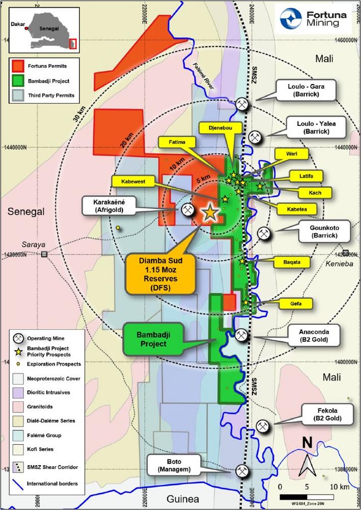 Fortuna acquires highly prospective Bambadji Project in Senegal from Barrick and IAMGOLD