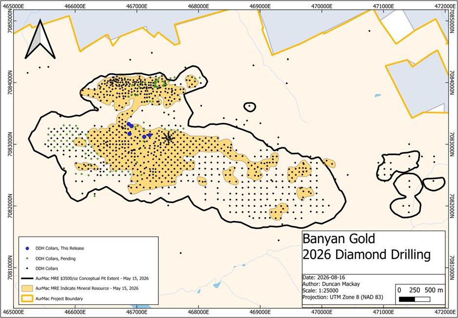Banyan Gold durchschneidet 13,03 g/t Au auf 14,2 m bei Powerline North, AurMac, Yukon, Kanada