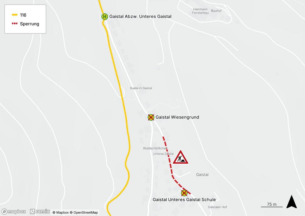 Teilsanierung Gaistalstraße: Haltestellen entfallen