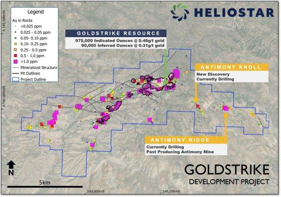 Heliostar erprobt hochgradiges Antimon mit Gold und beginnt mit Bohrungen auf dem Projekt Goldstrike in Utah