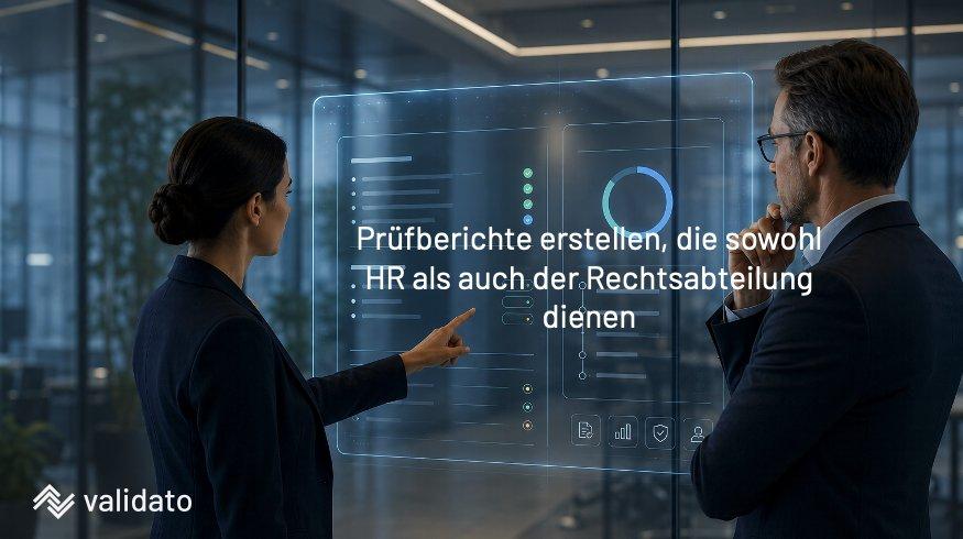 Wie erstellt Validato einen Prüfbericht, den HR und Rechtsabteilung gleichermassen nutzen können?