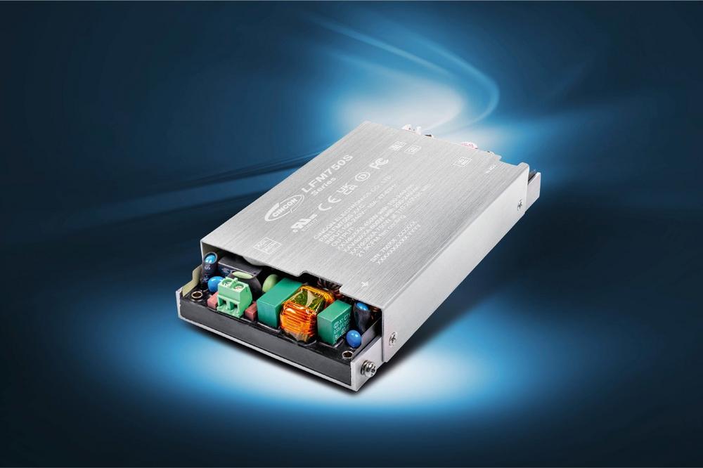 Ultra-slim 750 W industrial power supplies with baseplate conduction cooling