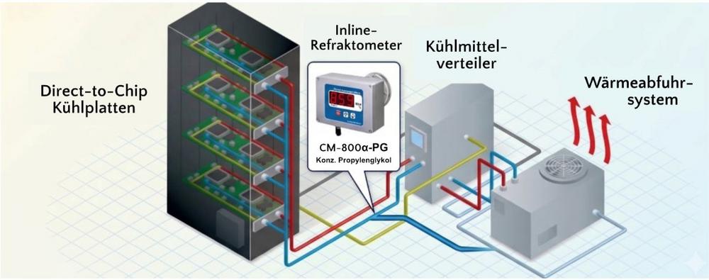 KI-Boom fordert neue Kühlkonzepte: Wie GIMAT mit ATAGO Inline-Refraktometern Direct-to-Chip-Systeme in Rechenzentren automatisiert