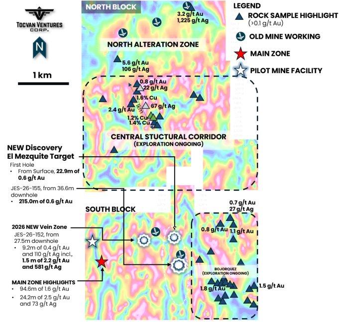 Tocvan ermittelt eine neue Mineralisierung an der Oberfläche in mehreren Zonen auf dem Gold-Silber-Projekt Gran Pilar