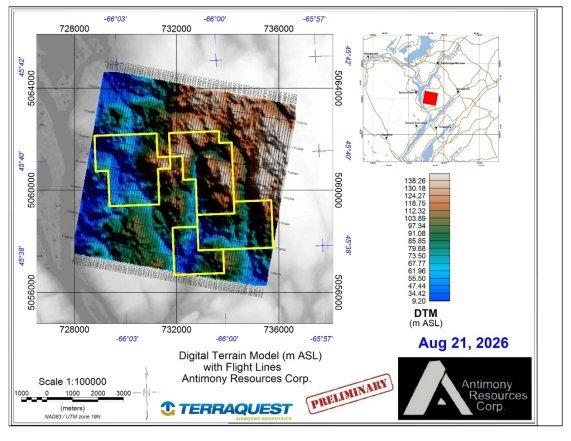 Antimony Resources Corp. (ATMY) (ATMYF) (K8J0) berichtet über den Abschluss der Flugmessung über dem Antimonprojekt Bald Hill