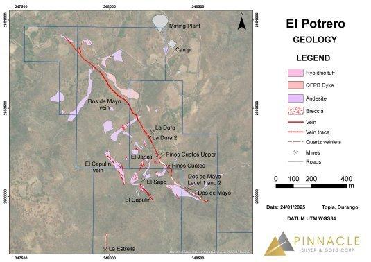 Pinnacle bestätigt bei Untertagebohrungen bei El Potrero hochgradige Mineralisierung mit bis zu 58,2 g/t Au und 631 g/t Ag
