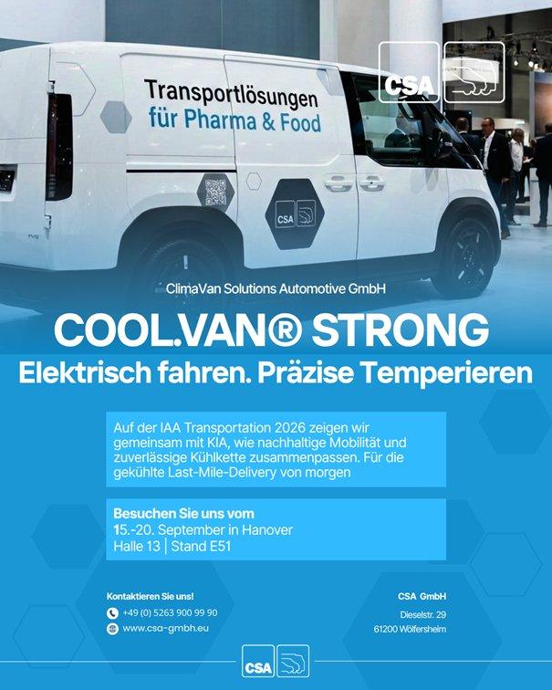 Innovation trifft Elektromobilität: Revolutionärer Kühlausbau COOL.VAN® STRONG im neuen Kia PV5 auf der IAA TRANSPORTATION