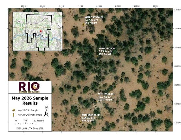 Rio Grande Resources bestätigt eine hochgradige Gold- und Silbermineralisierung, einschließlich 46,3 g/t Gold und 1.030 g/t Silber in Schlitzproben, und macht Fortschritte in Richtung Aufnahme der Phase-1-Bohrungen auf seinem Projekt Winston in New Mexico
