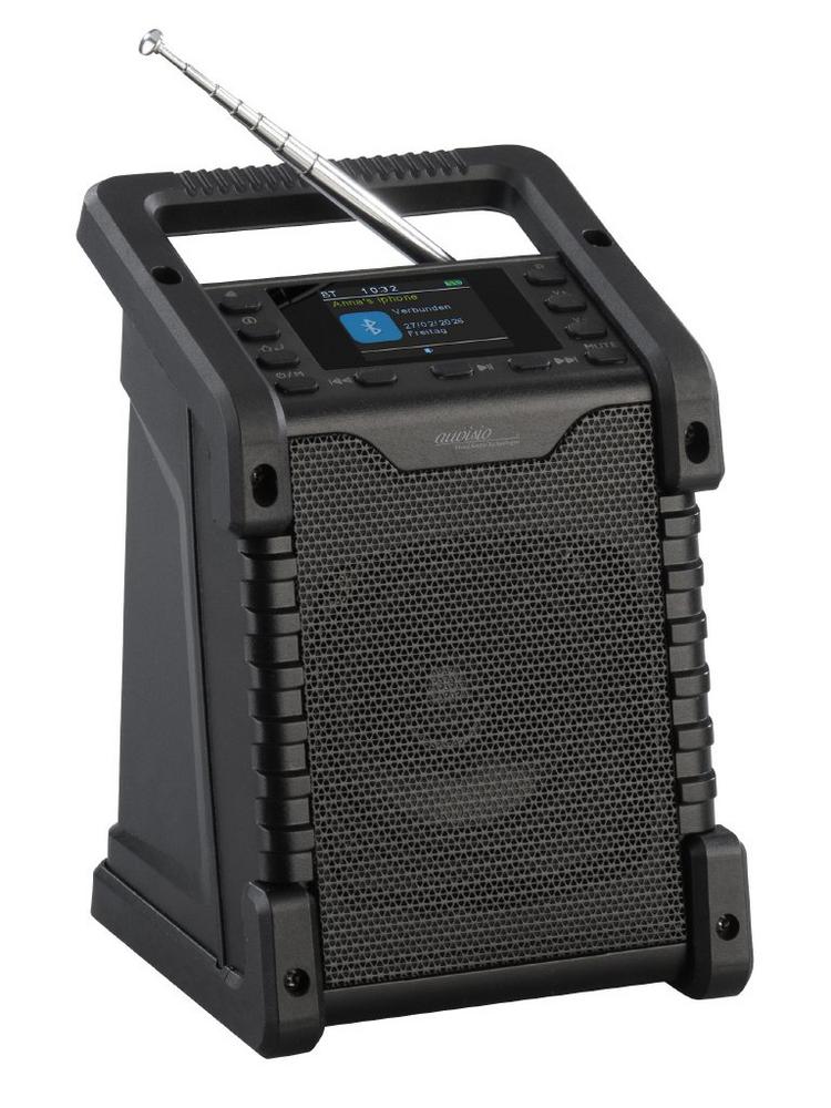 auvisio Baustellen- & Outdoor-Radio DOR-805, DAB+, FM, Bluetooth, Display, 40 Watt, Akku