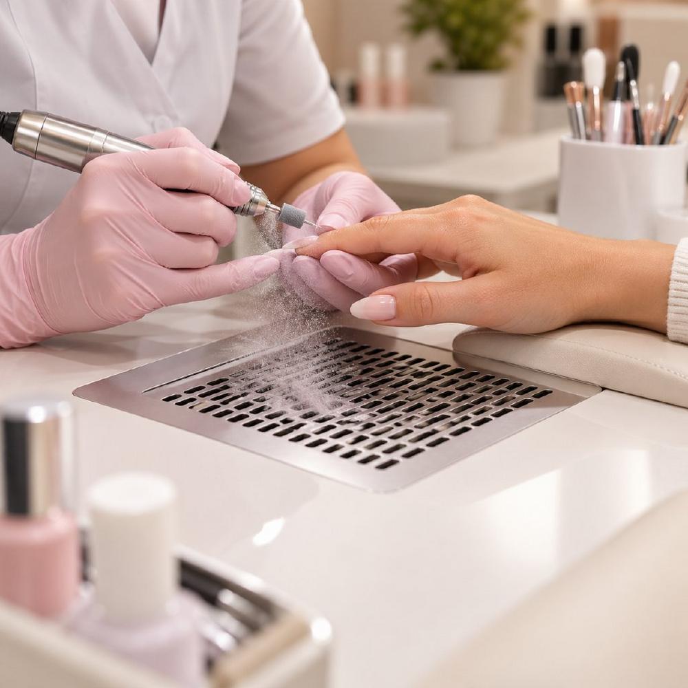 Staubabsaugung im Nagelstudio: Wie moderne Absaugtechnik Feilstaub direkt am Arbeitsplatz reduziert