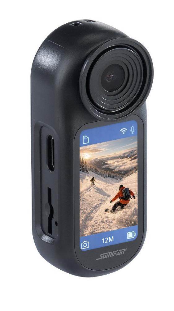 Somikon Akku-4K-Körperkamera mit Display, 60 B./Sek., 140°, WLAN, App