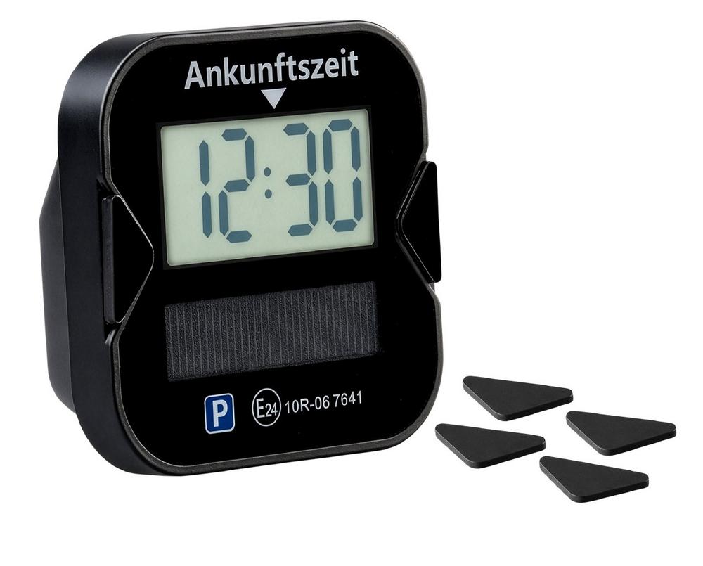 Lescars Elektronische Solar-Parkscheibe, ECE-Zulassung, Akku, 2 Displays