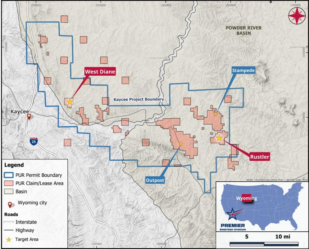 Premier American Uranium Reports 10 ft of 0.064% eU₃O₈ in Ongoing Drilling at Kaycee, Wyoming