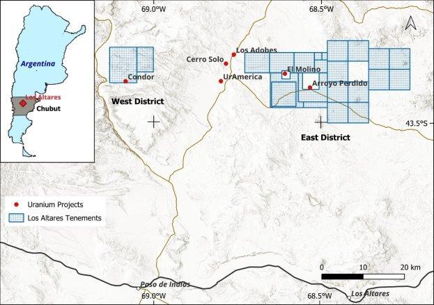 Myriad Uranium will Los Altares, ein großflächiges strategisches Uranprojekt im erstklassigen argentinischen Uranrevier Cerro Solo, erwerben