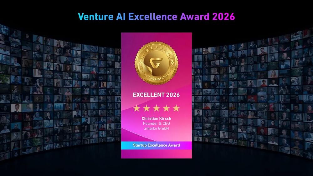 Venture AI Excellence Award 2026 für die amaiko GmbH